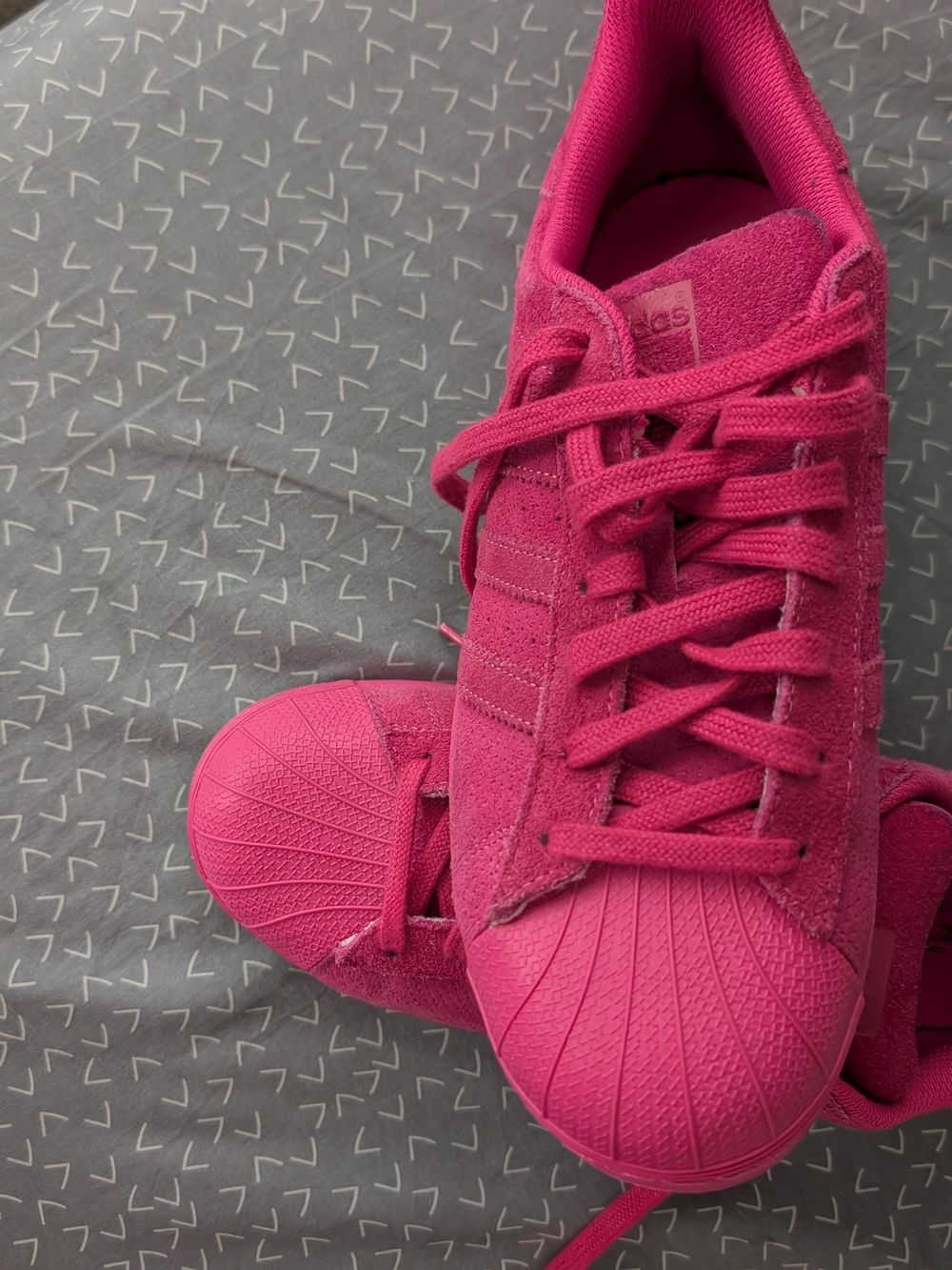 Adidas Mens Superstar Suede Sneakers in Hot Pink